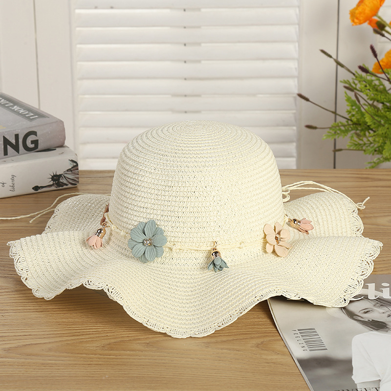 Factory Direct Sales Summer New Small Lace Straw Hat Fashion Big Brim Hat Travel Sun-Proof Beach Hat Women&#039;s Hat