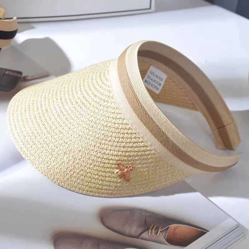 Hat Female Summer Korean Air Top Sunhat All-Matching Sun Hat Straw Parent-Child Straw Hat Leisure No Top Vacation Summer Hat