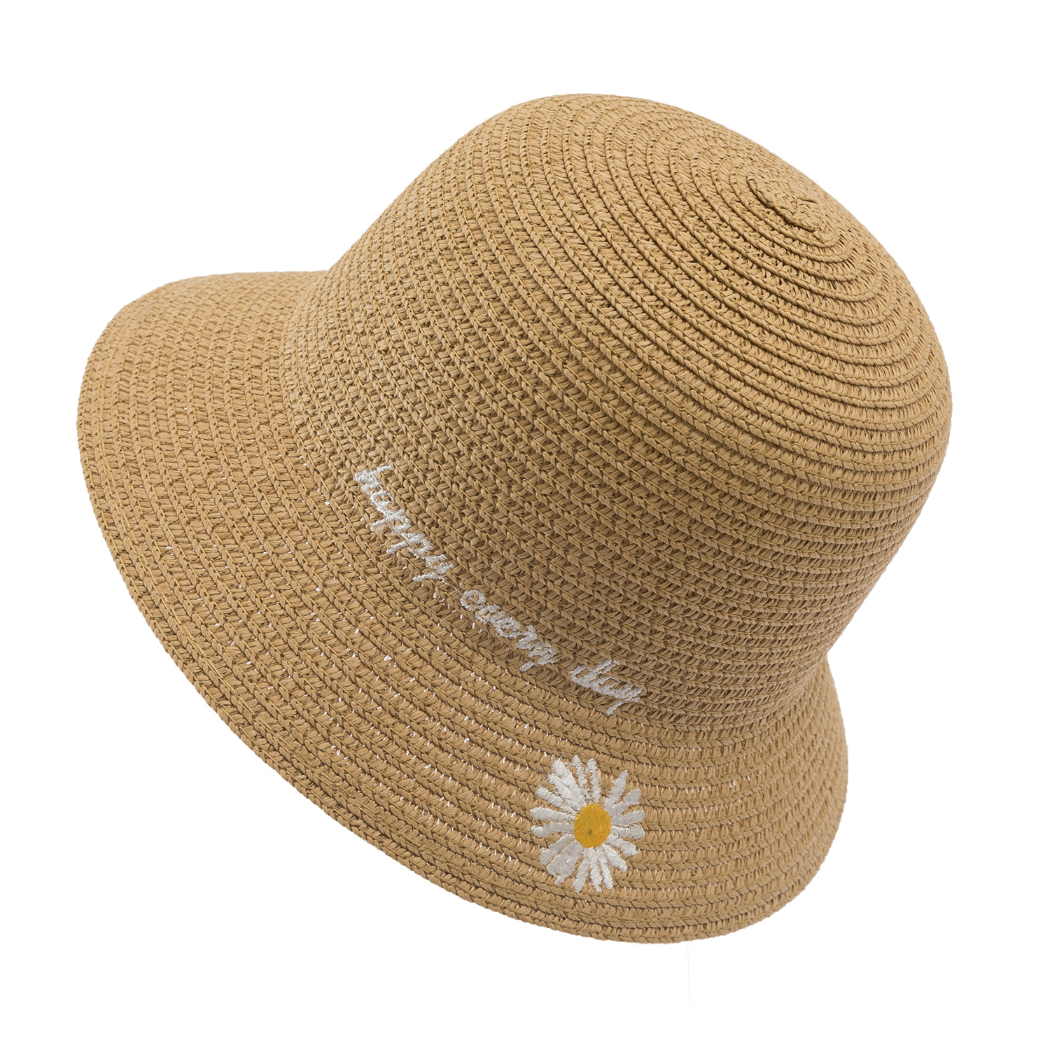 Children&#039;s Straw Hat Sunlight Blocker for Summer Casual Sun Hat Embroidered Daisy Cool All-Matching Straw Hat 3-6 Years Old