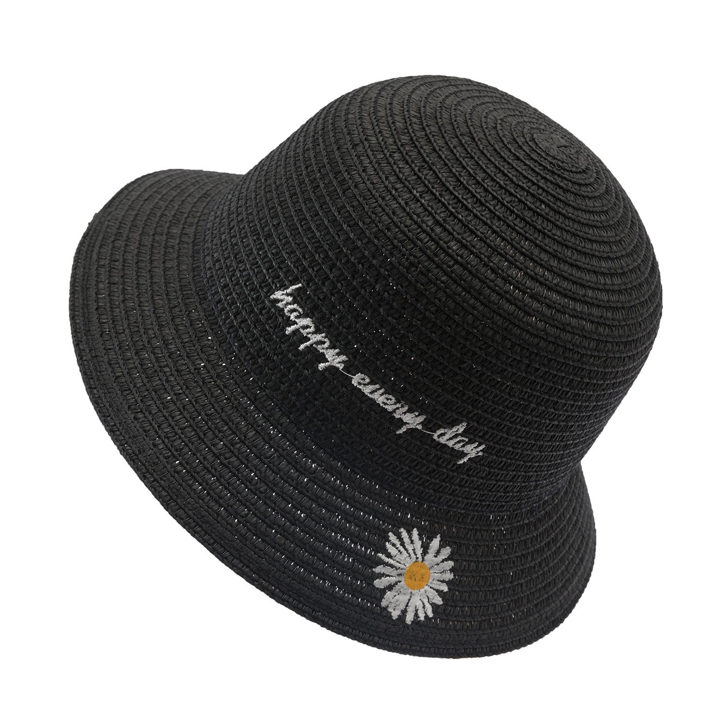 Children&#039;s Straw Hat Sunlight Blocker for Summer Casual Sun Hat Embroidered Daisy Cool All-Matching Straw Hat 3-6 Years Old