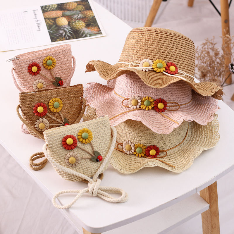 Stall Hot Supply Girl&#039;s Summer Sun Hat Princess Straw Hat Sun Hat Sun Hat Hat Bag
