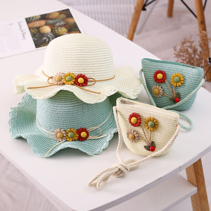 Stall Hot Supply Girl&#039;s Summer Sun Hat Princess Straw Hat Sun Hat Sun Hat Hat Bag