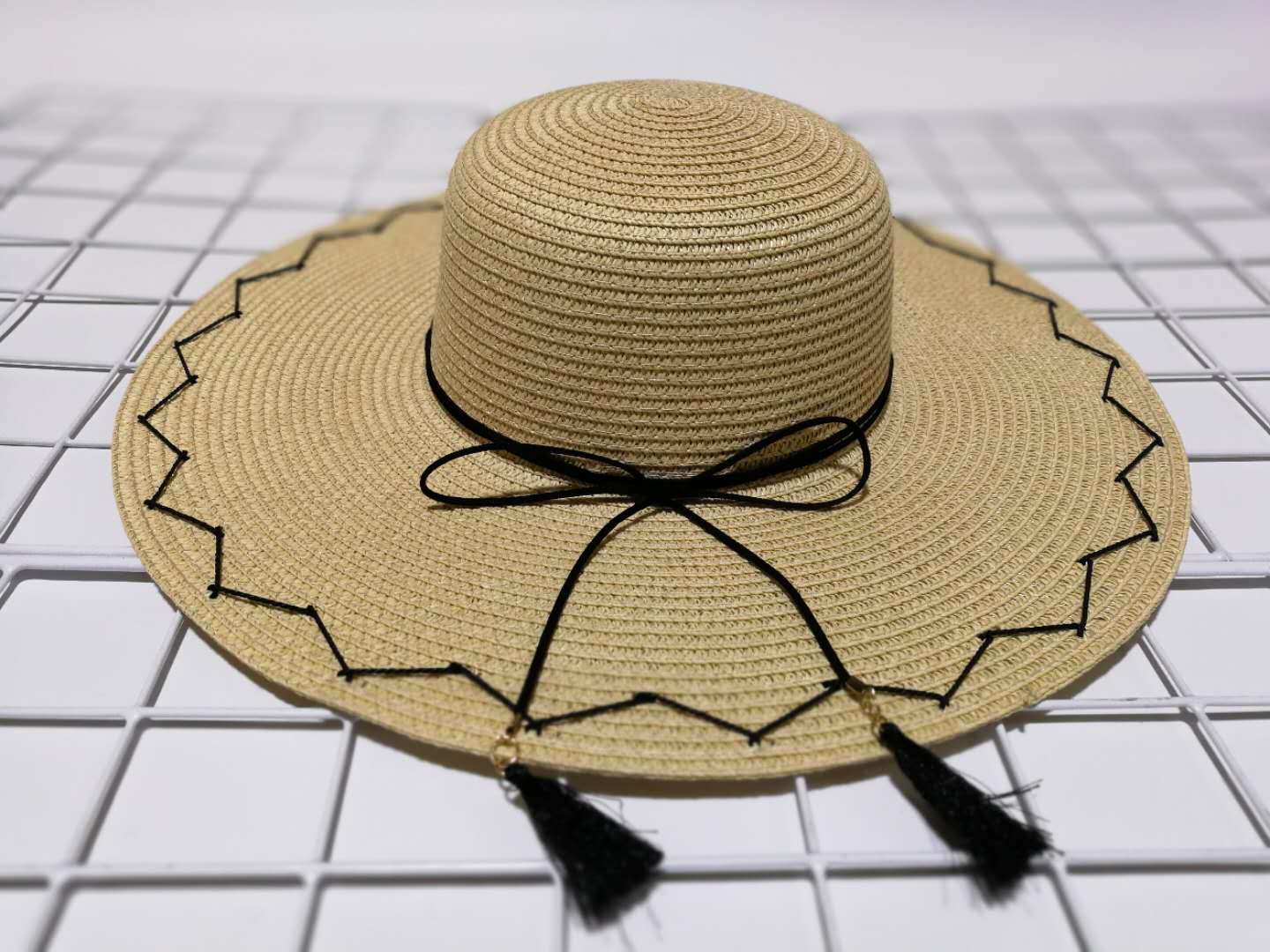 Outdoor Sun Protection Seaside Vacation Beach Hat Straw Hat Female Summer Small Fresh Korean Style All-Matching Hand-Stitched Sun Hat