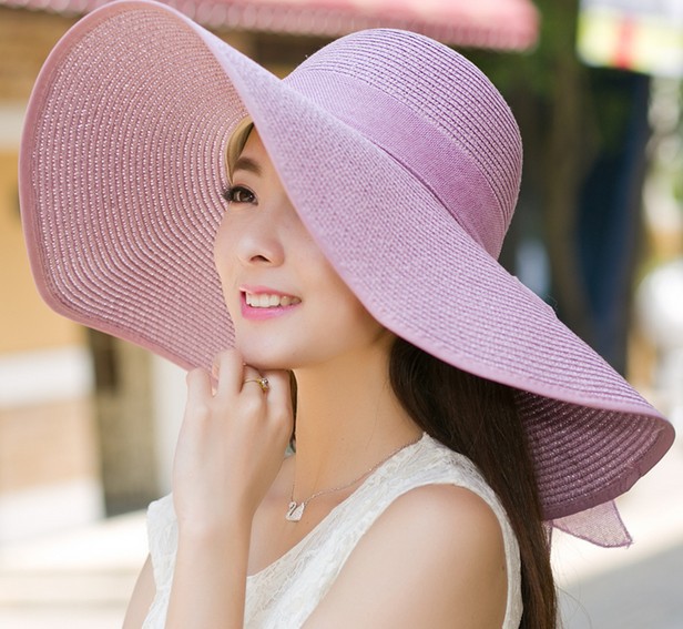 Big Brimmed Straw Hat Summer Korean Fashion Hat Summer Beach Hat Sun Protection Women&#039;s Sun Hat Factory Customization