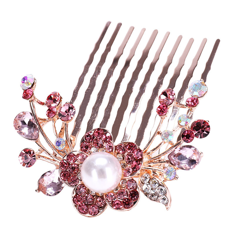 Korean Pearl Rhinestone Hair Comb Barrettes Pin Ornament Bride Hair Braiding Hair Comb Clip Ancient Style U hairpin