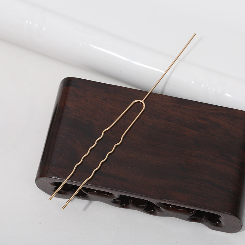 Yingyi Ornament DIY Antiquity Hair Clasp Small U Hairpin with Needle Pure Copper Hair Accessories Headdress Material KC Electrophoresis Color Retention