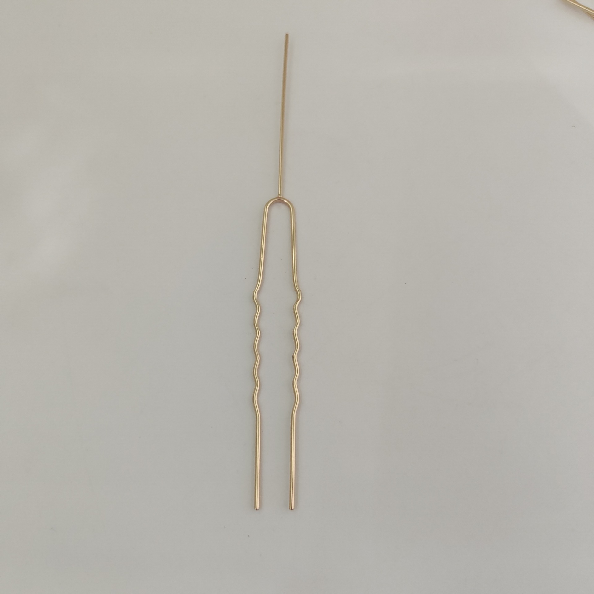 Yingyi Ornament DIY Antiquity Hair Clasp Small U Hairpin with Needle Pure Copper Hair Accessories Headdress Material KC Electrophoresis Color Retention
