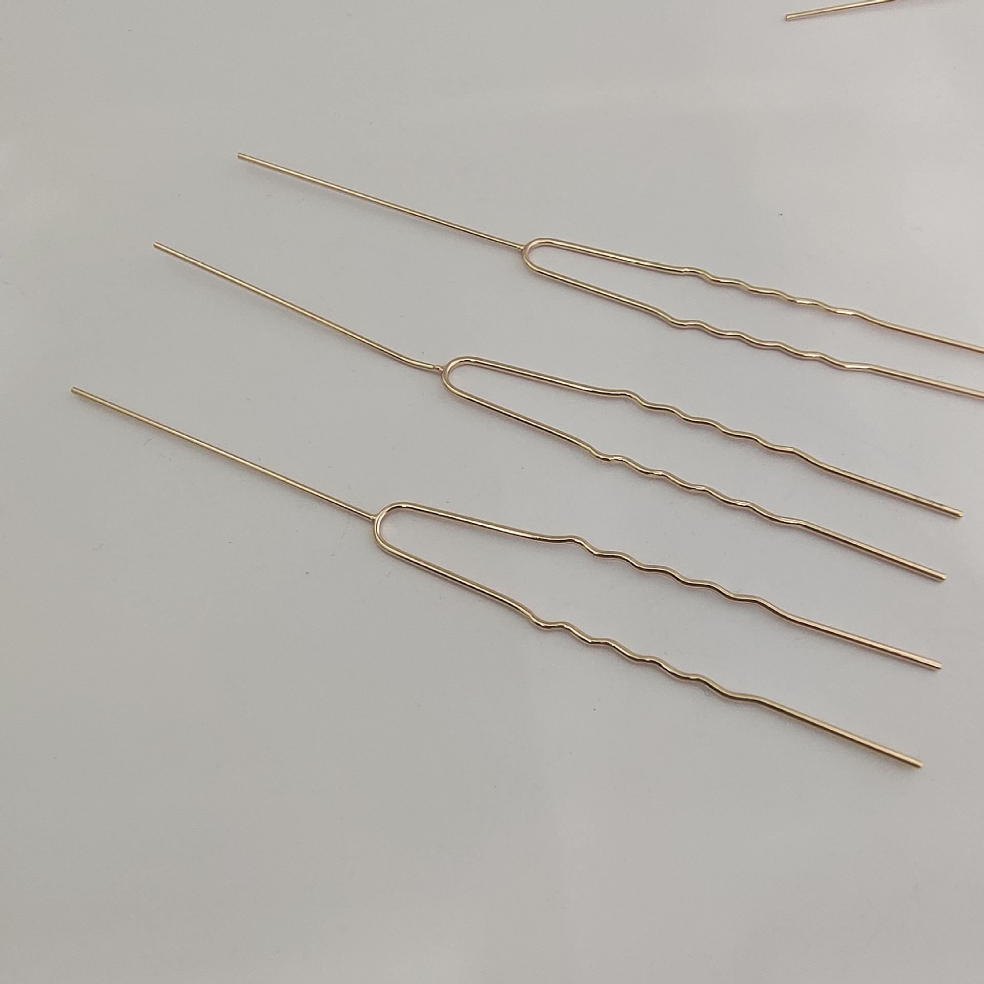 Yingyi Ornament DIY Antiquity Hair Clasp Small U Hairpin with Needle Pure Copper Hair Accessories Headdress Material KC Electrophoresis Color Retention