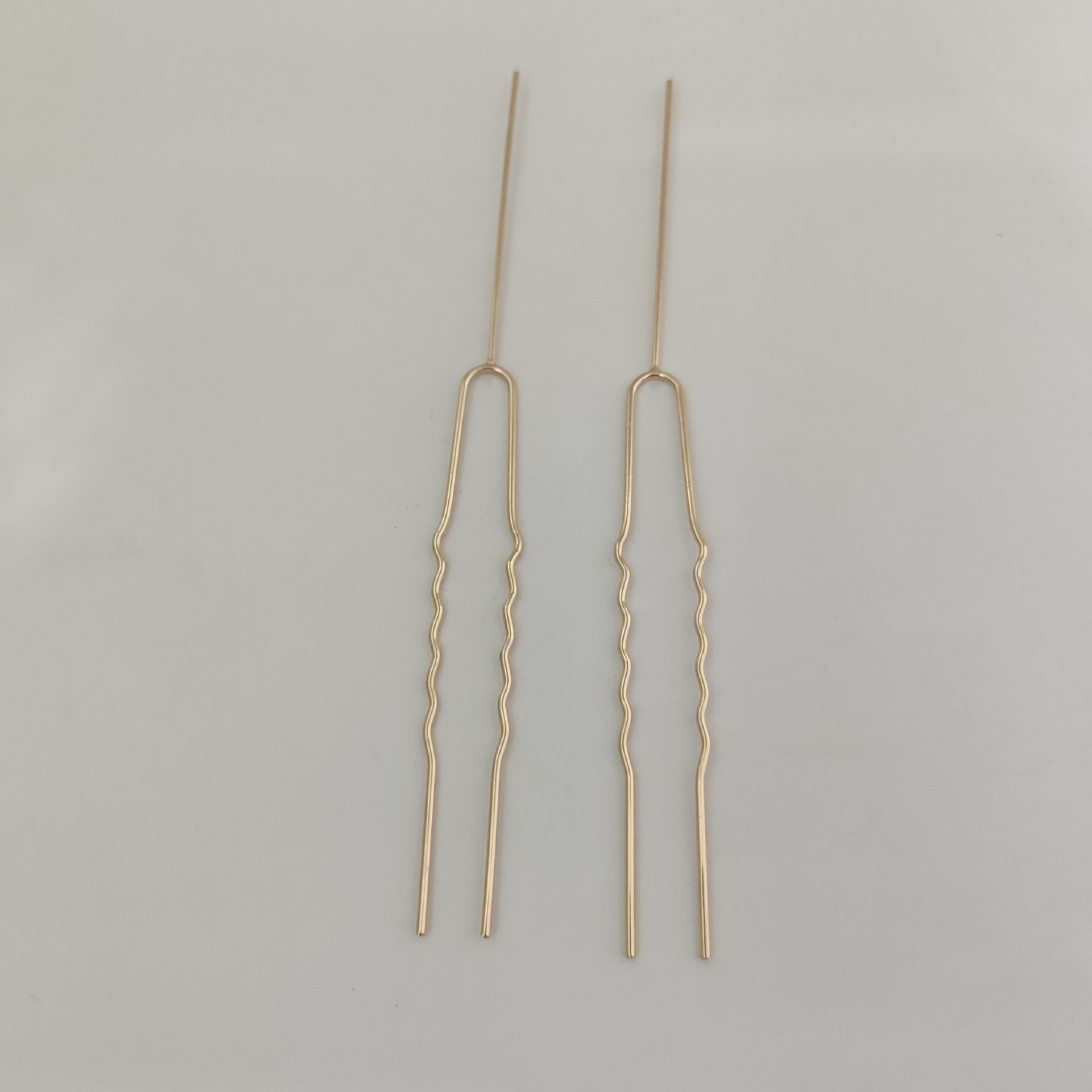 Yingyi Ornament DIY Antiquity Hair Clasp Small U Hairpin with Needle Pure Copper Hair Accessories Headdress Material KC Electrophoresis Color Retention