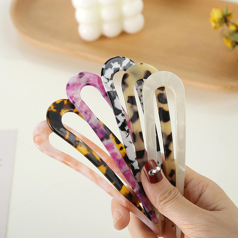 Jianzhi Cellulose Acetate Sheet U-Shaped Hairpin Vintage Kimono Headdress Updo Women&#039;s Hair Accessories Hawksbill Hairpin Hot-Selling Headdress