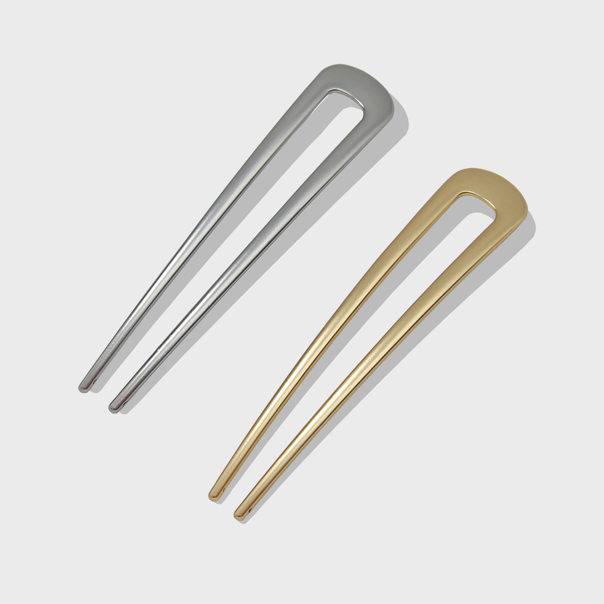 Japanese and Korean Light Luxury and Simplicity All-Matching Retro Hair Clasp U-Shaped Metal Maintains Color Hairpin Tie up the Hair Chopsticks Cold Style Hair Accessories