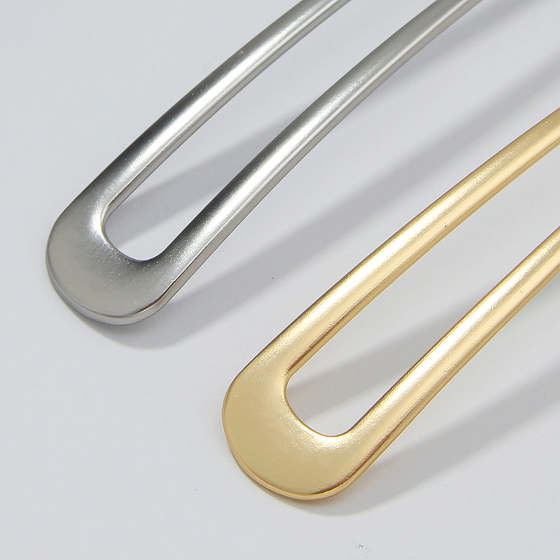 Japanese and Korean Light Luxury and Simplicity All-Matching Retro Hair Clasp U-Shaped Metal Maintains Color Hairpin Tie up the Hair Chopsticks Cold Style Hair Accessories