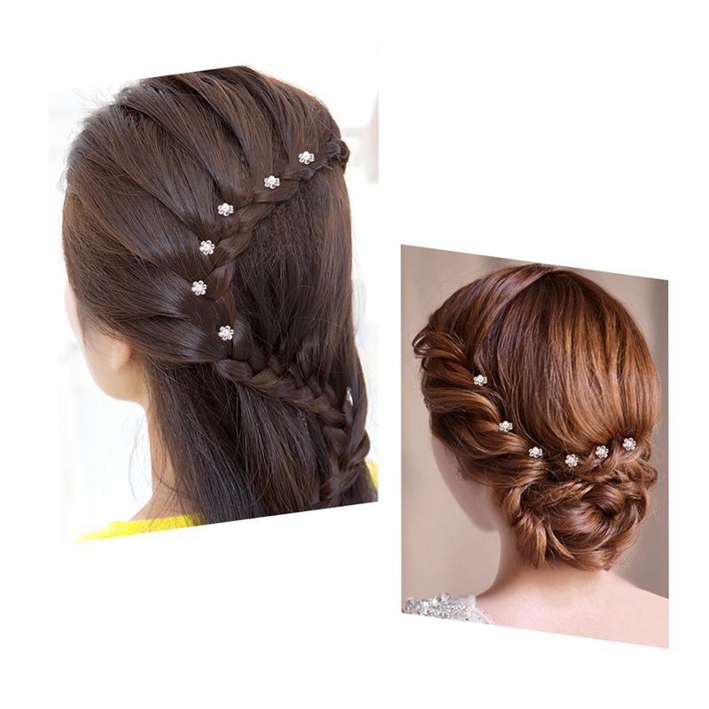 Hot Sale U-Shaped Barrettes Updo Pearl Hairpin Flower Rhinestone-Embedded Hair Clasp Headdress Pin Updo