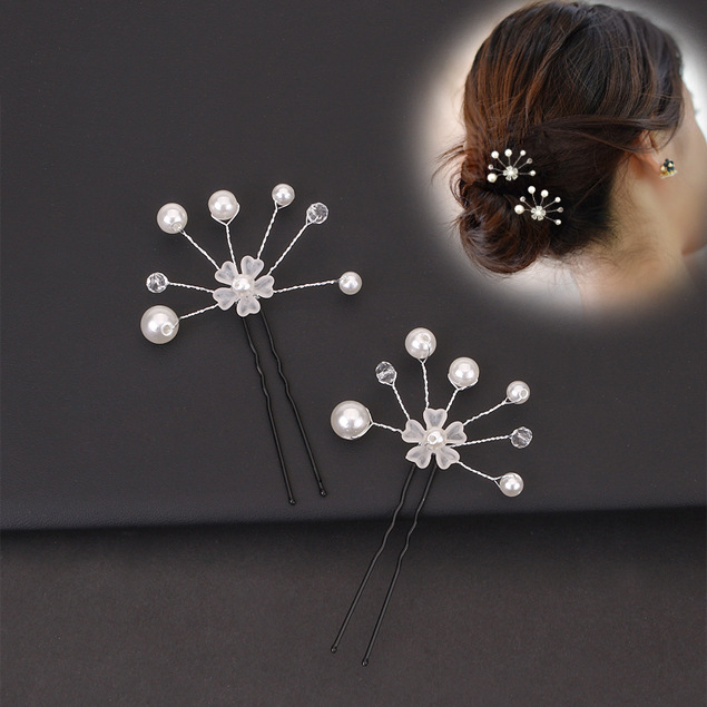  Hair Plug Updo U-Shaped Plug Simple Fashionable Golden Leaves Hair Clasp Bride Hairpin Hair Clip Hairpin U hairpin