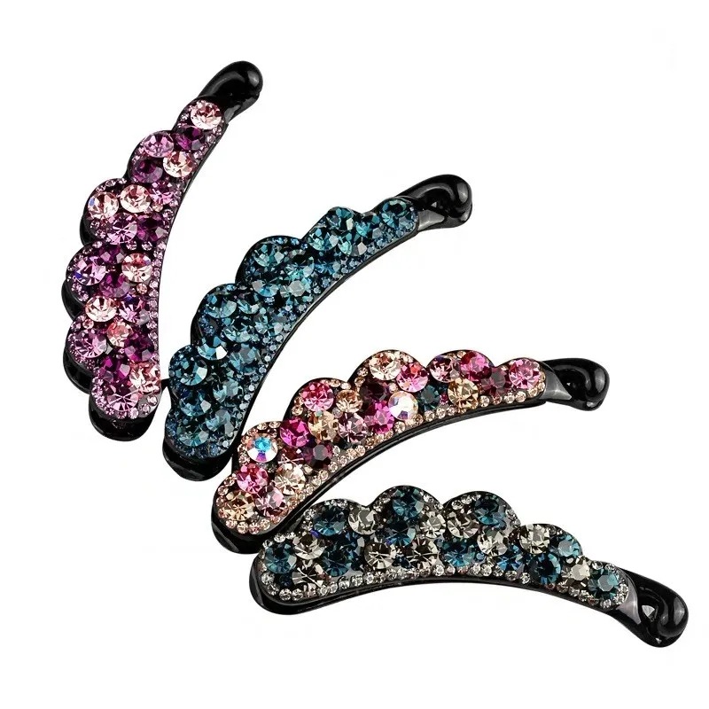 Ponytail Hairpin Toothed Rhinestone Clip Hairware Hairpin Temperament Back Head Vertical Clip Banana Hairpin