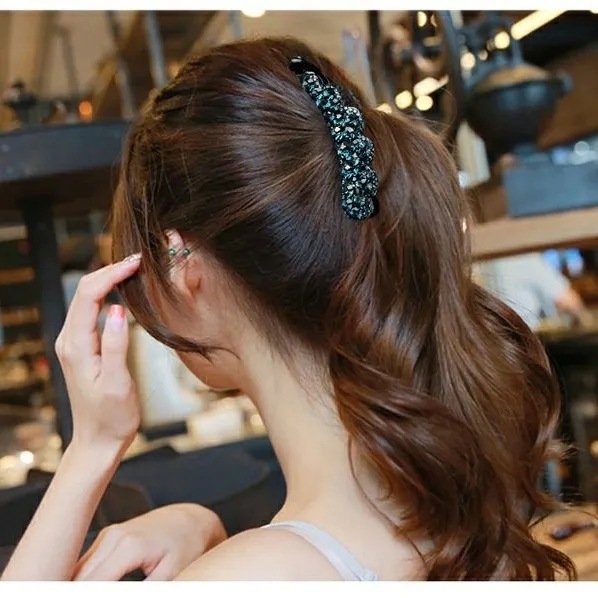 Ponytail Hairpin Toothed Rhinestone Clip Hairware Hairpin Temperament Back Head Vertical Clip Banana Hairpin