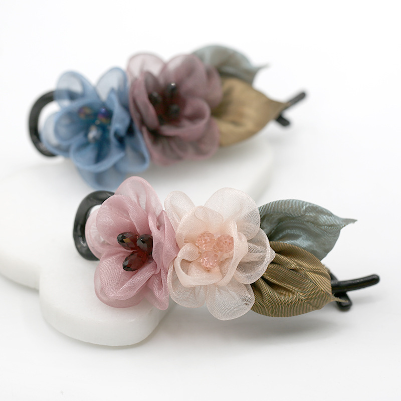 Clip Hair Accessories Korean Ponytail Clip Headdress Korean Flower Barrettes Updo Twist Clip Banana Hairpin