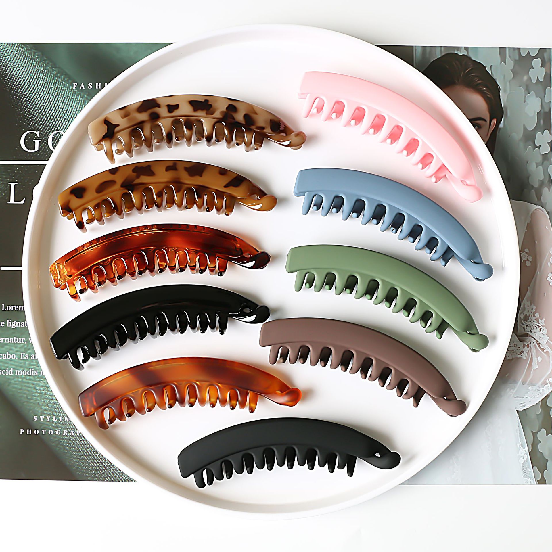 Vertical Hairpin Korean Style Hair Accessory for Ponytail Banana Clip Large Simplicity Hairpin Vertical Clip Temperament Back Head Hair Accessories Hairpin