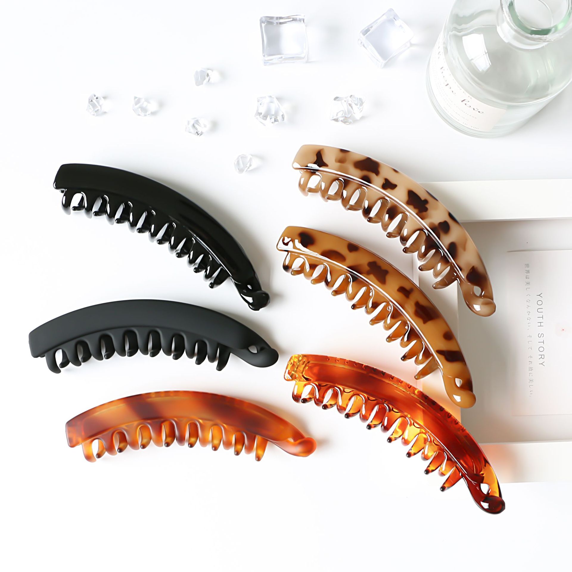 Vertical Hairpin Korean Style Hair Accessory for Ponytail Banana Clip Large Simplicity Hairpin Vertical Clip Temperament Back Head Hair Accessories Hairpin
