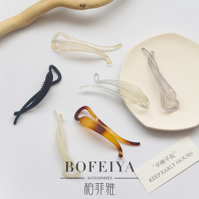 Banana Clip Vertical Clip Ponytail Hairpin Back Head Clip Headdress Korean Ins White Collar Simple 2021new Horizontal Clip