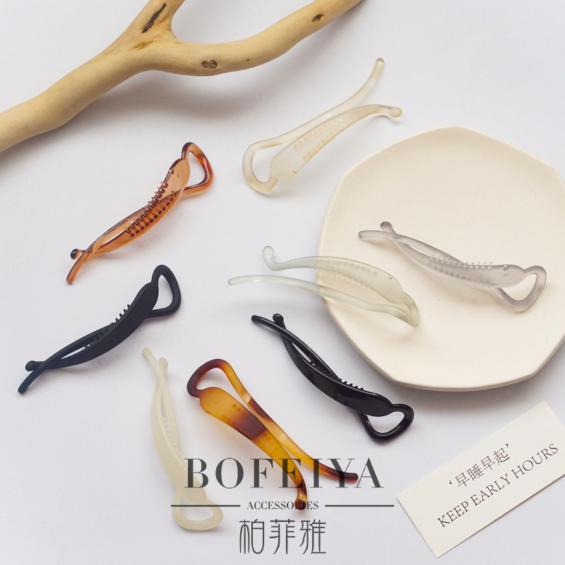 Banana Clip Vertical Clip Ponytail Hairpin Back Head Clip Headdress Korean Ins White Collar Simple 2021new Horizontal Clip