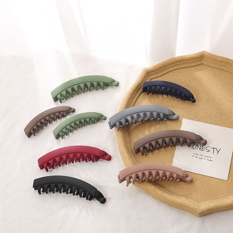 Cross-Border New Arrival Frosted Barrettes Back Head Large Banana Hair Clip Updo Hair Claw Hairpin Hot Barrettes