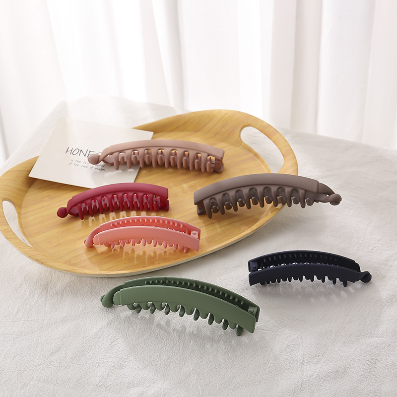 Cross-Border New Arrival Frosted Barrettes Back Head Large Banana Hair Clip Updo Hair Claw Hairpin Hot Barrettes