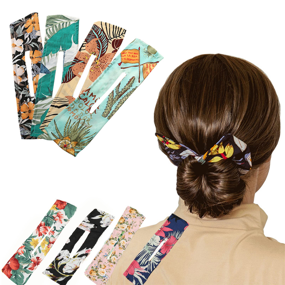 Cross-Border Deft Bun Rotating Hair Band Lazy Fast Bun Bow Hair Band Hairpin Magic Banana Clip