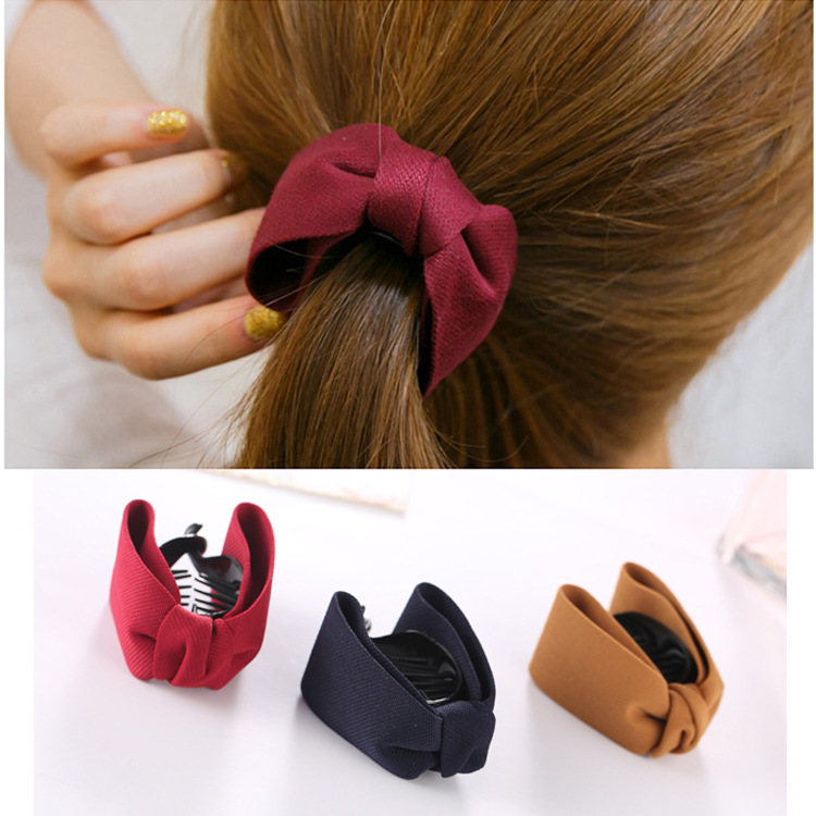 Korean Hairpin Ponytail Clip Bow Claw Clip Bow Twist Clip Bow Banana Clip Cloth Hairpin