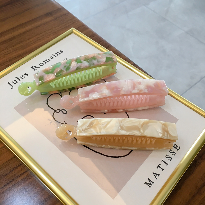 Jewelry New Korean Fashion Banana Clip Tie Ponytail Hairpin Acetate Plate Adult Hair Accessories Women&#039;s Twist Clip