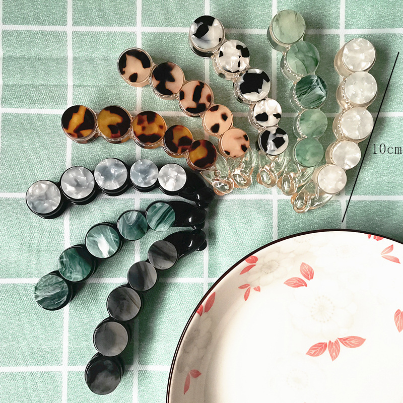 Female Cellulose Acetate Sheet Banana Clip Back Head Updo Ponytail Hairpin Temperament round Head Clip Banana Hairpin