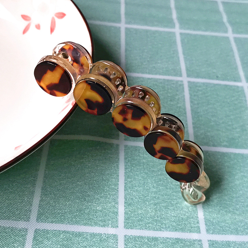 Female Cellulose Acetate Sheet Banana Clip Back Head Updo Ponytail Hairpin Temperament round Head Clip Banana Hairpin