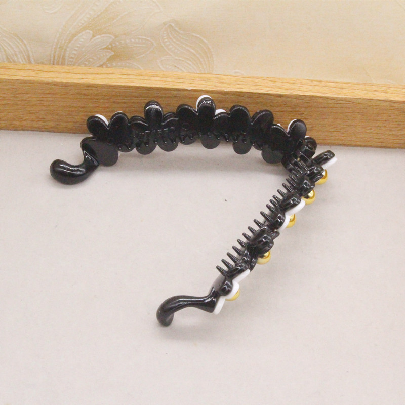 White Camellia Banana Clip Vertical Clip Female Hairpin Non-Slip Ponytail Hairpin Chanel-Style Headdress Banana Hairpin