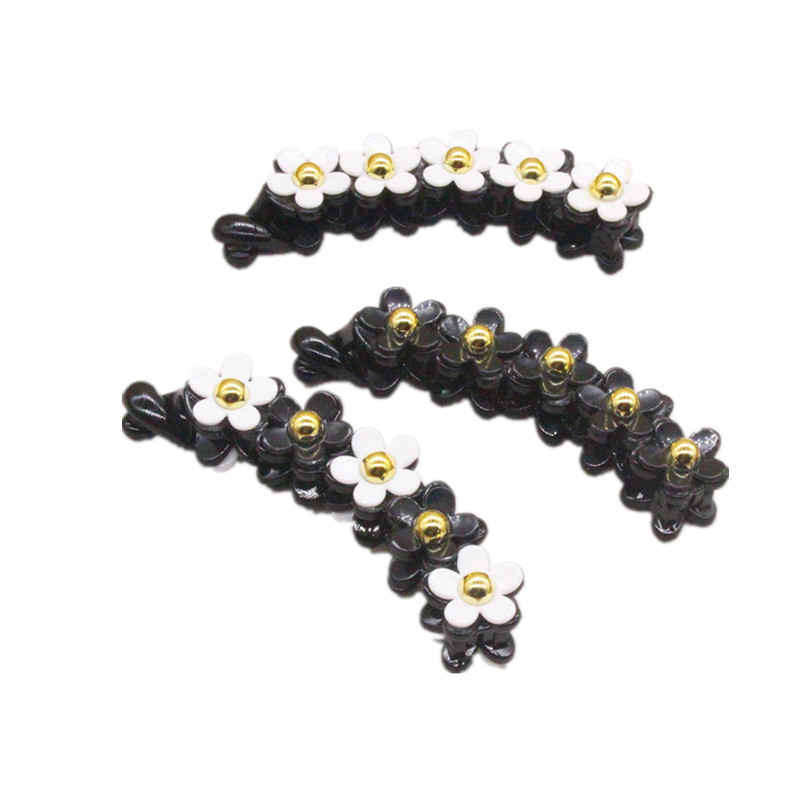 White Camellia Banana Clip Vertical Clip Female Hairpin Non-Slip Ponytail Hairpin Chanel-Style Headdress Banana Hairpin