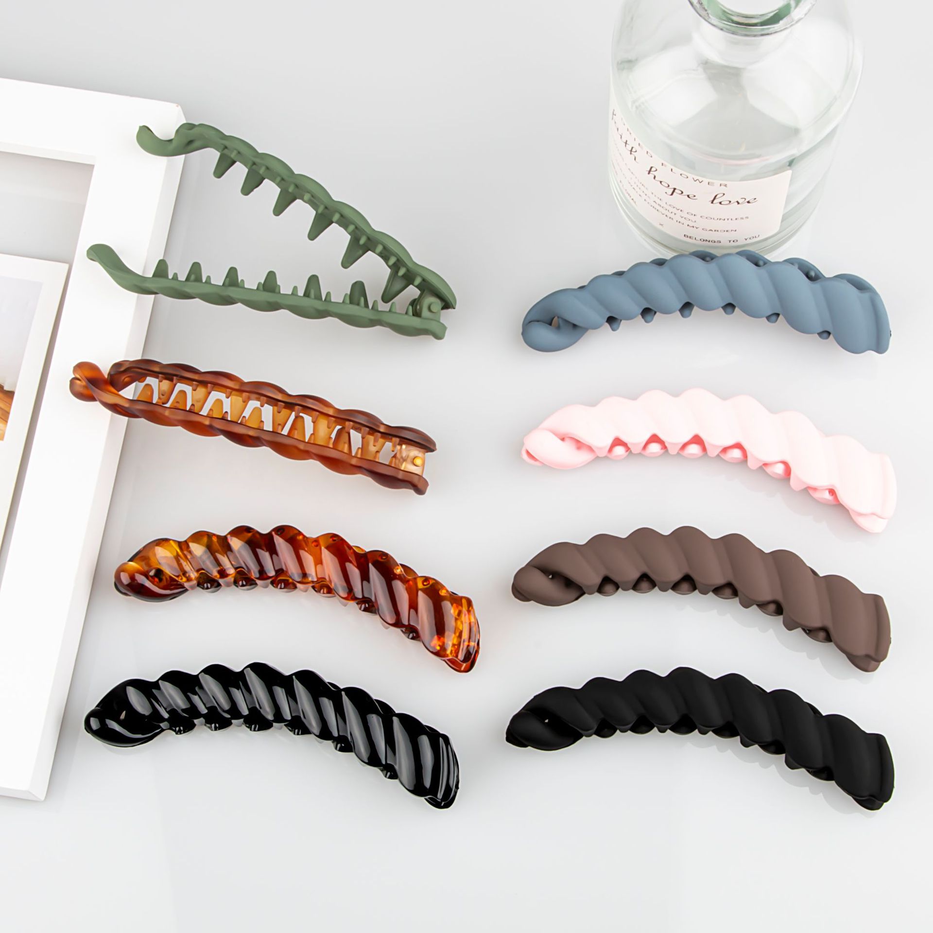  for Ponytail Banana Clip Large Simplicity Hairpin Vertical Clip Temperament Back Head Banana Clip Banana Hairpin