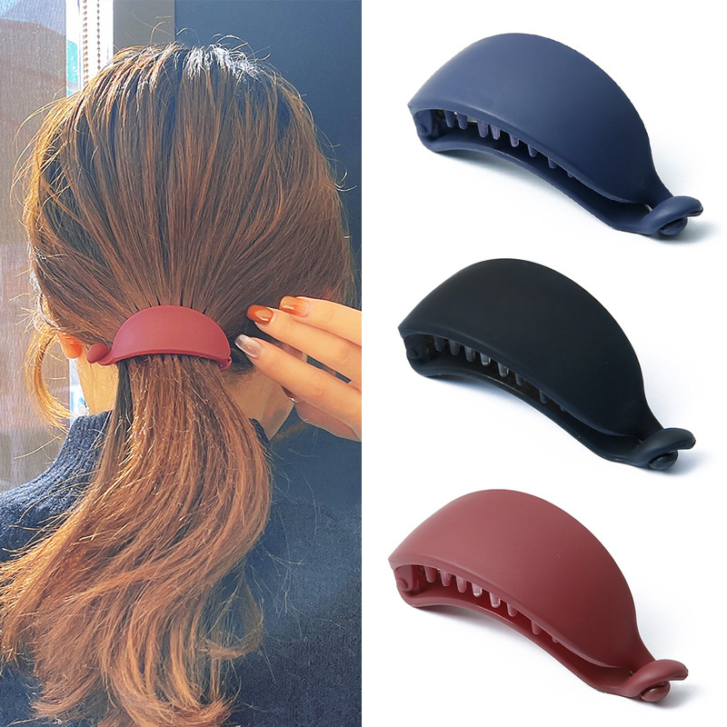 Barrettes Back Head Half Tie Hairpin Large Korean Style Elegant Twist Clasp Hair Volume Less Banana Clip Banana Hairpin