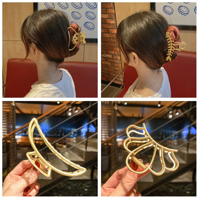 Korean Alloy Grip Large Fixed Head Hair Clip Back Head Headdress Shark Clip High-Grade Elegant Graceful Hairpin