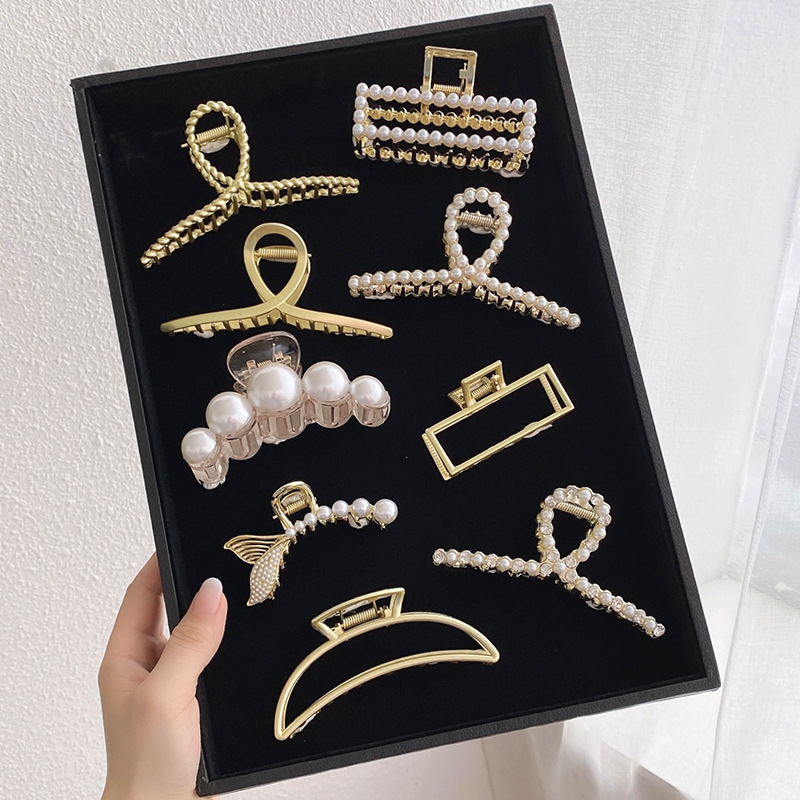 Hair Clip Women&#039;s Large Back Head Grip Tassel Hairpin Hair Claw Elegant Graceful Shark Hair Clip Headdress Alloy Hairpin