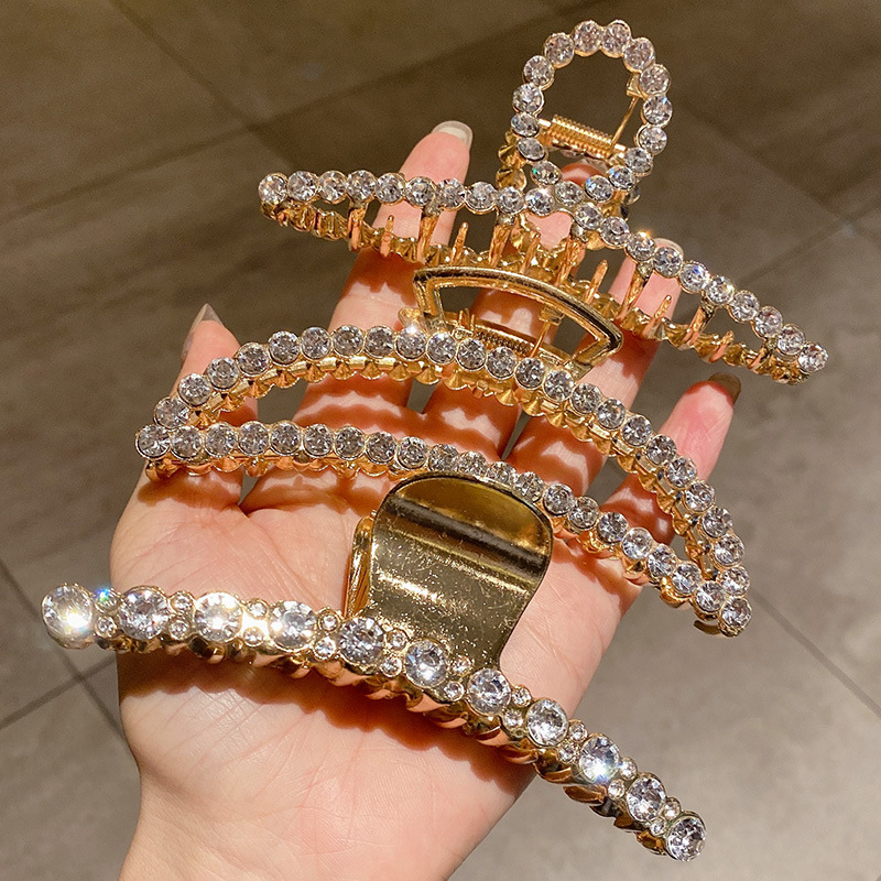 Hair Clip Women&#039;s Large Back Head Grip Tassel Hairpin Hair Claw Elegant Graceful Shark Hair Clip Headdress Alloy Hairpin