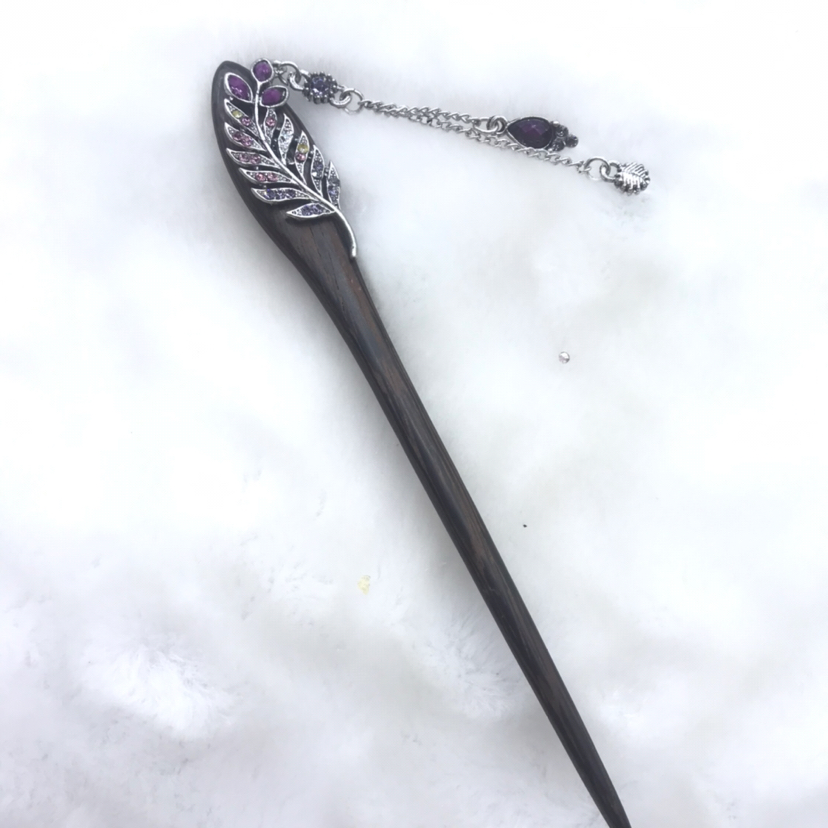 Natural Log Material Door Frame Alloy Tassel Hairpin Updo Retro Style Hairpin Han Chinese Clothing Accessories