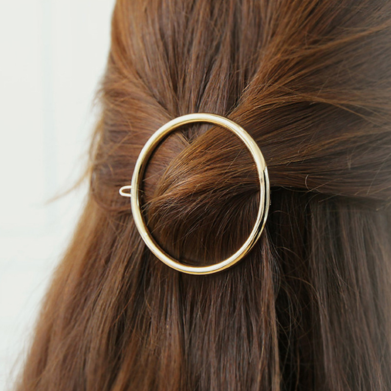 CrossBorder Triangle Moon round Hair Clip Side Clip Ponytail Clip Female Alloy Hairpin Fashion Parts Whole