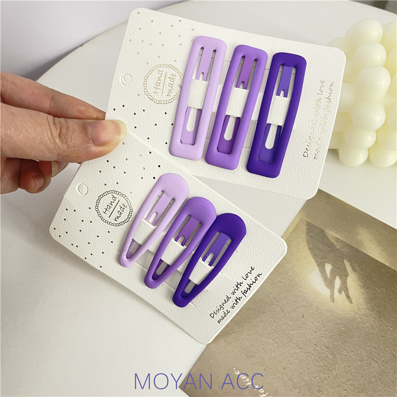 Catharanthus Roseus Blue Barrettes Women&#039;s Side Duckbill Clip 2022 New Internet Celebrity Hairpin Clip Purple Bang Clip Headdress