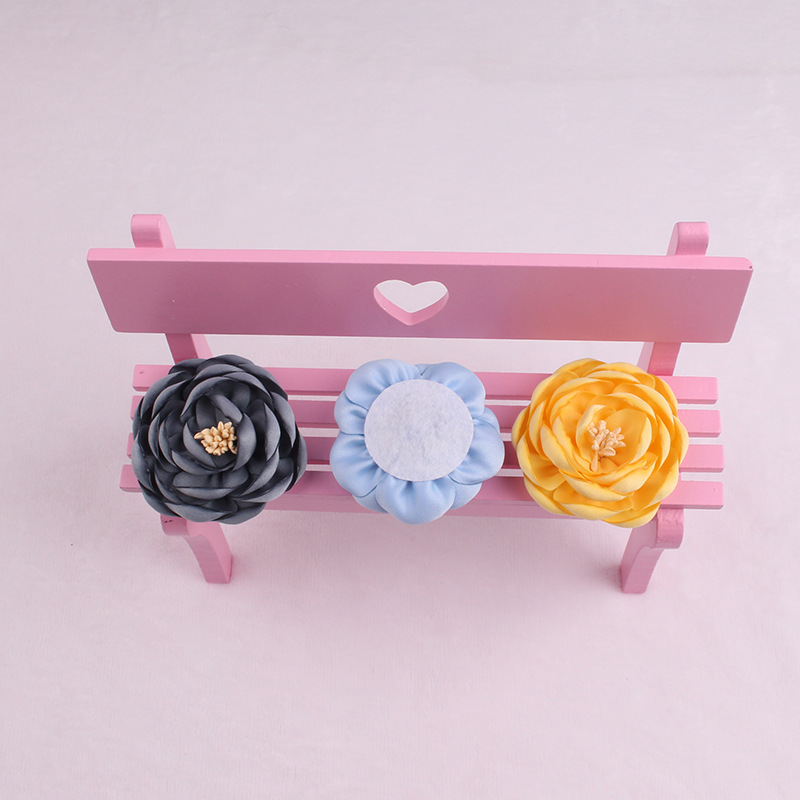 Korean Hairpin Accessories with Core Rose Camellia Semi-Finished Fabric Flower Burning DIY Handmade Hair Ornament Material