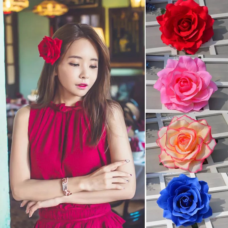 Rose Barrettes Cloth Hair Accessories Rich Rose Hairpin Wedding Fashion Flower Hair Clip Side Clip Rose Hairpin