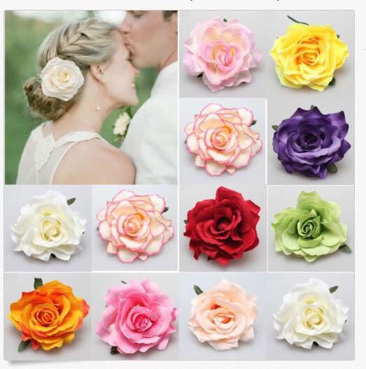 Rose Barrettes Cloth Hair Accessories Rich Rose Hairpin Wedding Fashion Flower Hair Clip Side Clip Rose Hairpin