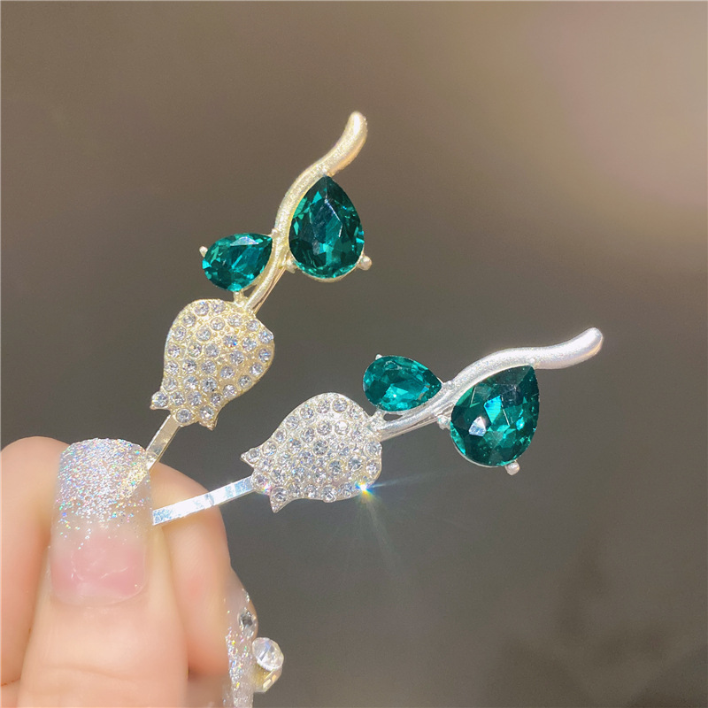 Rose Barrettes Women&#039;s Side Clip Head Clip Bang Hairpin Internet Celebrity 2021new Barrettes Headdress Rose Hairpin