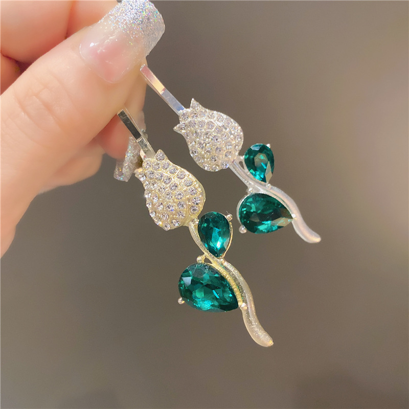Rose Barrettes Women&#039;s Side Clip Head Clip Bang Hairpin Internet Celebrity 2021new Barrettes Headdress Rose Hairpin