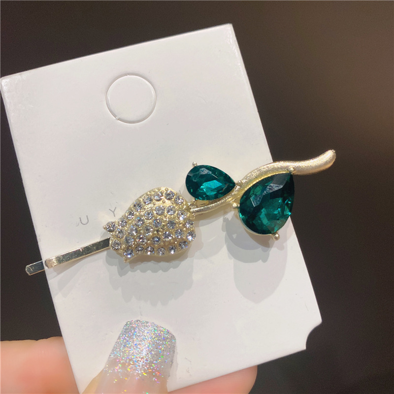 Rose Barrettes Women&#039;s Side Clip Head Clip Bang Hairpin Internet Celebrity 2021new Barrettes Headdress Rose Hairpin