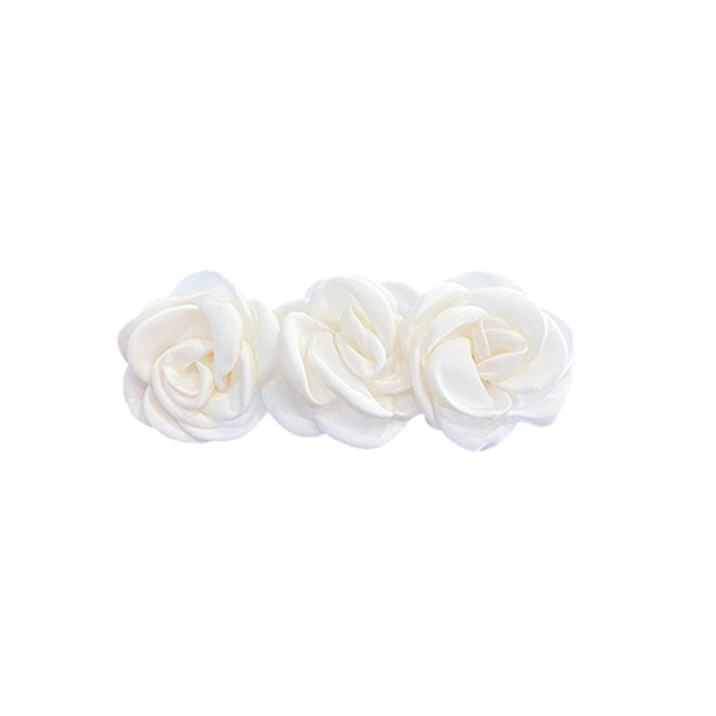 White Barrettes Super Fairy Summer Rose Camellia Flower Barrettes Bang Side Clip Chanel-Style Female Rose Hairpin