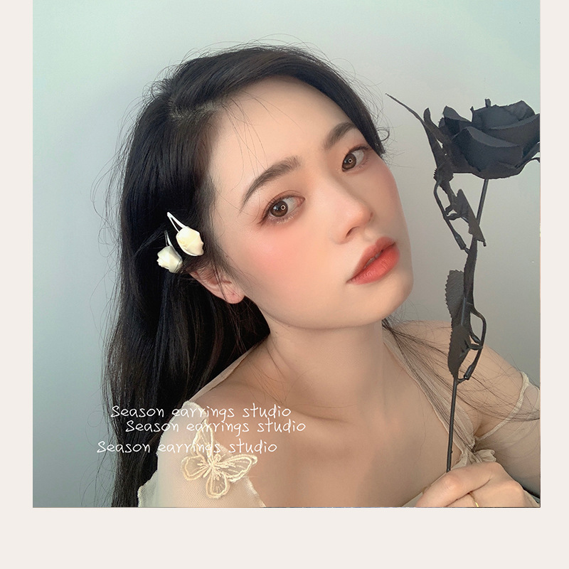 Collection Hairpin Female Summer Fairy Flower Oil Painting Sense Zhaohe Barrettes Side Hair Accessories Rose Hairpin
